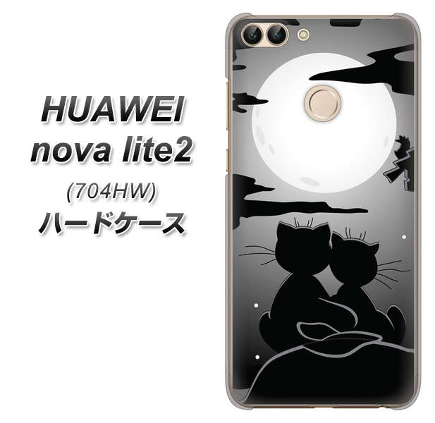 SoftBank HUAWEI nova lite 2 704HW 高画質仕上げ 背面印刷 ハードケース【342 月夜の二人】