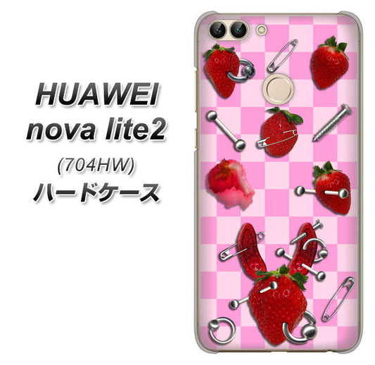 SoftBank HUAWEI nova lite 2 704HW 高画質仕上げ 背面印刷 ハードケース【AG832 苺パンク(ピンク)】