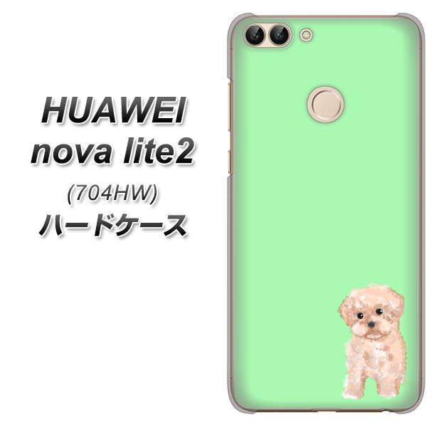 SoftBank HUAWEI nova lite 2 704HW 高画質仕上げ 背面印刷 ハードケース【YJ063 トイプードルアプリコット(グリーン)】