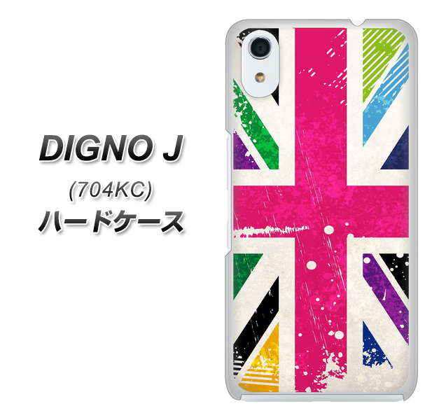 SoftBank ディグノ ジェイ 704KC 高画質仕上げ 背面印刷 ハードケース【SC806 ユニオンジャック ピンクビンテージ】