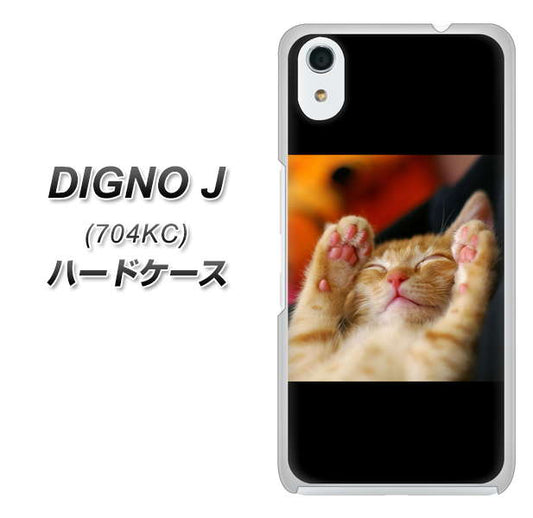 SoftBank ディグノ ジェイ 704KC 高画質仕上げ 背面印刷 ハードケース【VA804 爆睡するネコ】