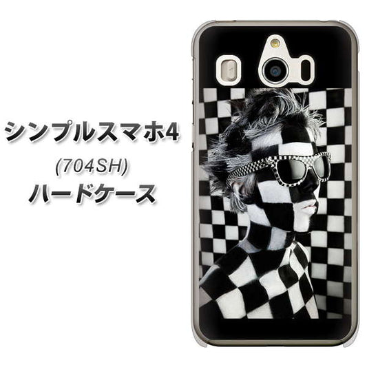SoftBank シンプルスマホ4 704SH 高画質仕上げ 背面印刷 ハードケース【357 bk&wh】