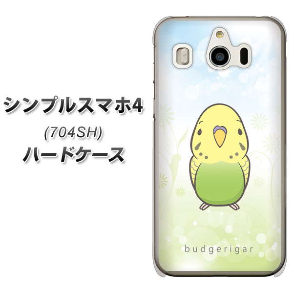 SoftBank シンプルスマホ4 704SH 高画質仕上げ 背面印刷 ハードケース【SC838 セキセイインコ グリーン】