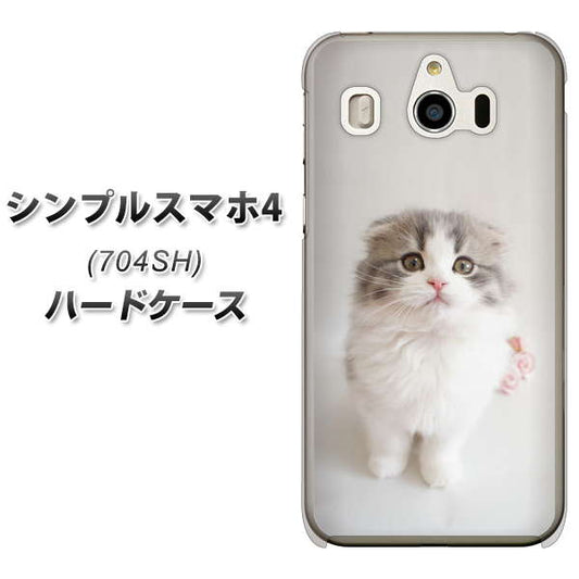 SoftBank シンプルスマホ4 704SH 高画質仕上げ 背面印刷 ハードケース【VA803 まっていますネコ】