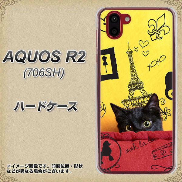 softbank アクオス R2 706SH 高画質仕上げ 背面印刷 ハードケース【686 パリの子猫】