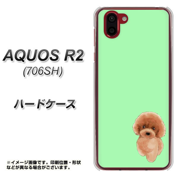 softbank アクオス R2 706SH 高画質仕上げ 背面印刷 ハードケース【YJ052 トイプードルレッド( グリーン)】