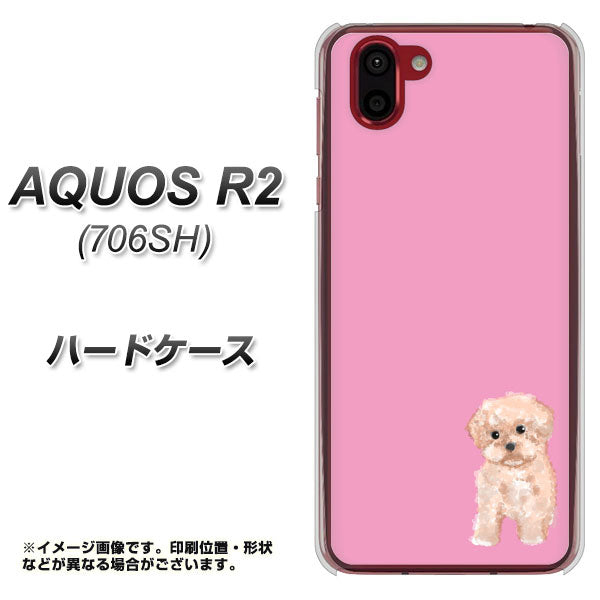 softbank アクオス R2 706SH 高画質仕上げ 背面印刷 ハードケース【YJ061 トイプードルアプリコット(ピンク)】