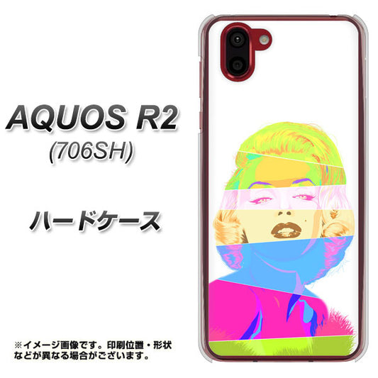 softbank アクオス R2 706SH 高画質仕上げ 背面印刷 ハードケース【YJ208 マリリンモンローデザイン(A)】