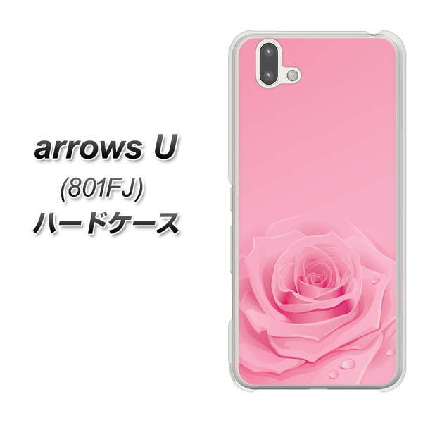 softbank arrows U 801FJ 高画質仕上げ 背面印刷 ハードケース【401 ピンクのバラ】