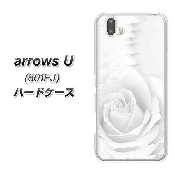 softbank arrows U 801FJ 高画質仕上げ 背面印刷 ハードケース【402 ホワイトRose】