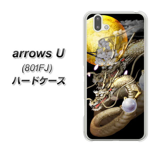 softbank arrows U 801FJ 高画質仕上げ 背面印刷 ハードケース【1003 月と龍】