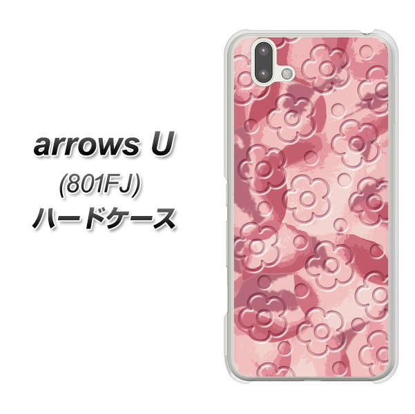 softbank arrows U 801FJ 高画質仕上げ 背面印刷 ハードケース【SC846 フラワーヴェルニ花ピンク(ローズヴェルール)】