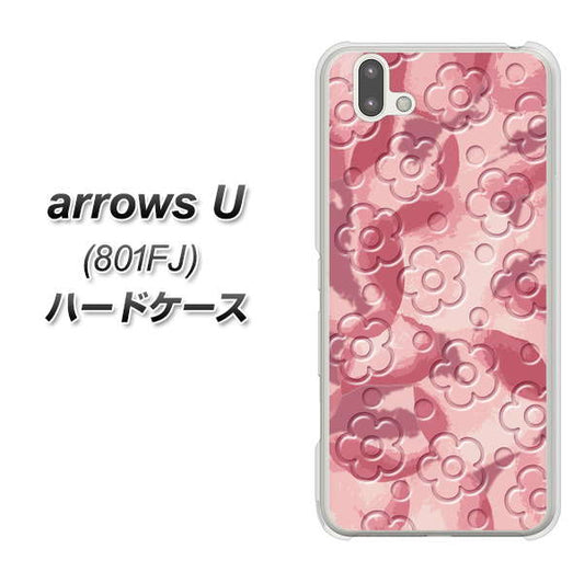 softbank arrows U 801FJ 高画質仕上げ 背面印刷 ハードケース【SC846 フラワーヴェルニ花ピンク(ローズヴェルール)】