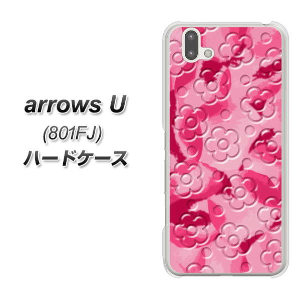 softbank arrows U 801FJ 高画質仕上げ 背面印刷 ハードケース【SC847 フラワーヴェルニ花濃いピンク(ローズアンディアン)】