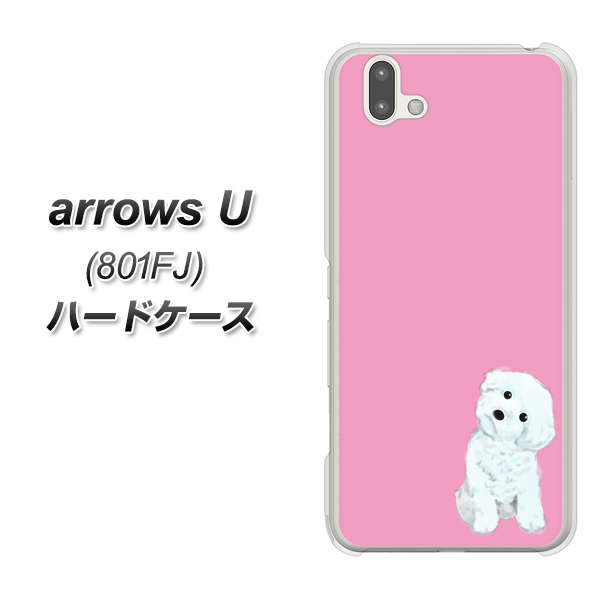 softbank arrows U 801FJ 高画質仕上げ 背面印刷 ハードケース【YJ069 トイプードルホワイト(ピンク)】