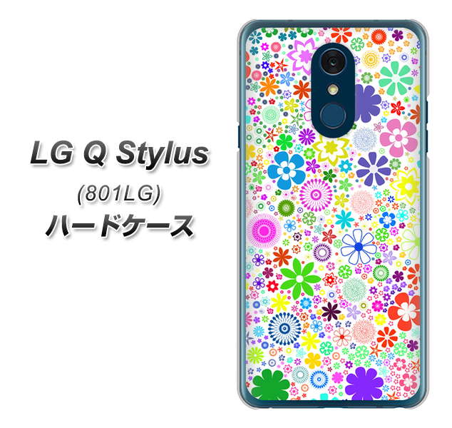 Y!mobile LG Q Stylus 801LG 高画質仕上げ 背面印刷 ハードケース【308 フラワーミックス】