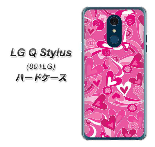 Y!mobile LG Q Stylus 801LG 高画質仕上げ 背面印刷 ハードケース【383 ピンクのハート】