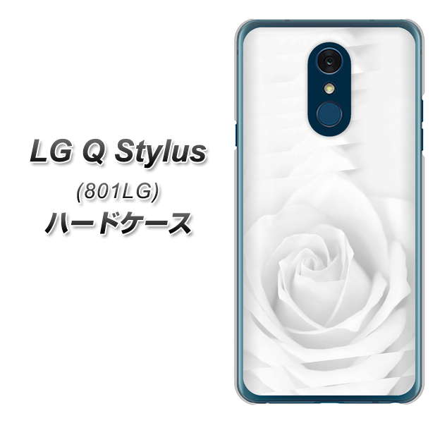 Y!mobile LG Q Stylus 801LG 高画質仕上げ 背面印刷 ハードケース【402 ホワイトRose】