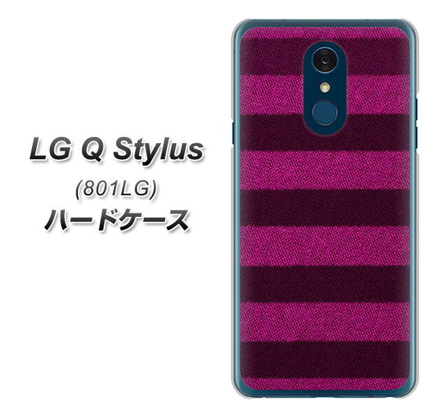 Y!mobile LG Q Stylus 801LG 高画質仕上げ 背面印刷 ハードケース【534 極太ボーダーPK&NV】