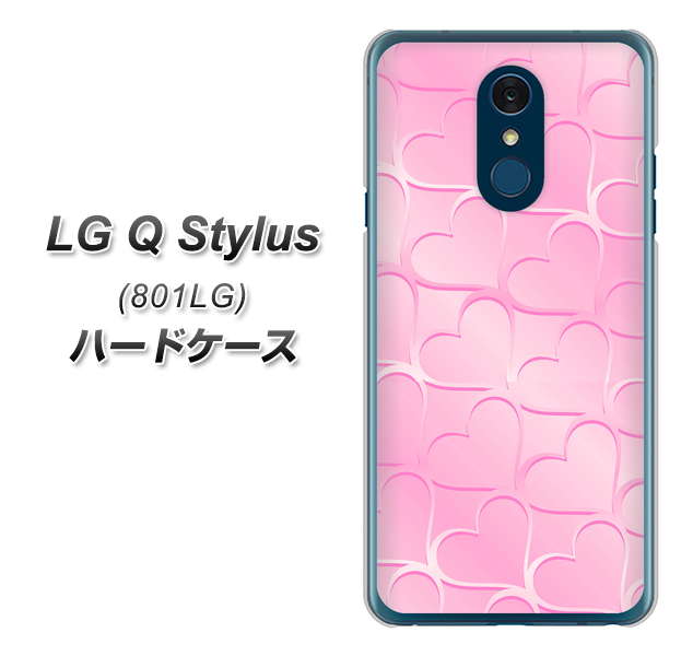 Y!mobile LG Q Stylus 801LG 高画質仕上げ 背面印刷 ハードケース【1342 かくれハート(ピンク)】