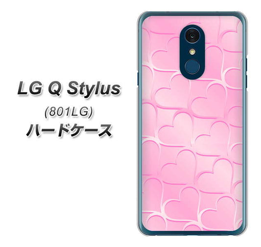 Y!mobile LG Q Stylus 801LG 高画質仕上げ 背面印刷 ハードケース【1342 かくれハート(ピンク)】