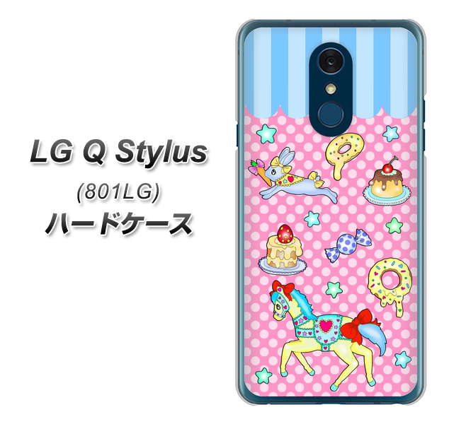 Y!mobile LG Q Stylus 801LG 高画質仕上げ 背面印刷 ハードケース【AG827 メリーゴーランド(ピンク)】