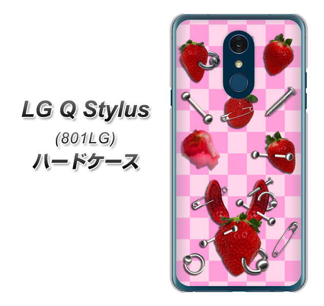 Y!mobile LG Q Stylus 801LG 高画質仕上げ 背面印刷 ハードケース【AG832 苺パンク(ピンク)】