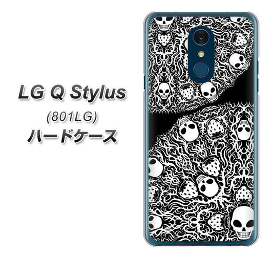 Y!mobile LG Q Stylus 801LG 高画質仕上げ 背面印刷 ハードケース【AG834 苺骸骨曼荼羅(黒)】