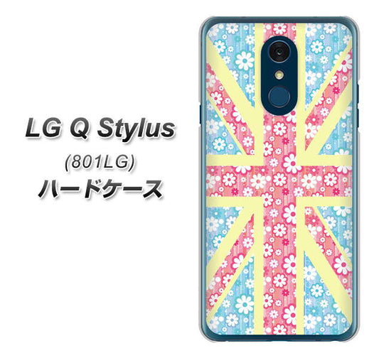 Y!mobile LG Q Stylus 801LG 高画質仕上げ 背面印刷 ハードケース【EK895 ユニオンジャックパステルフラワー】