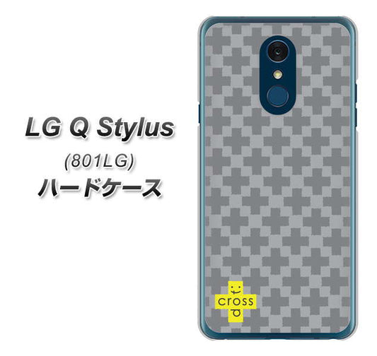 Y!mobile LG Q Stylus 801LG 高画質仕上げ 背面印刷 ハードケース【IB900 クロスドット_グレー】