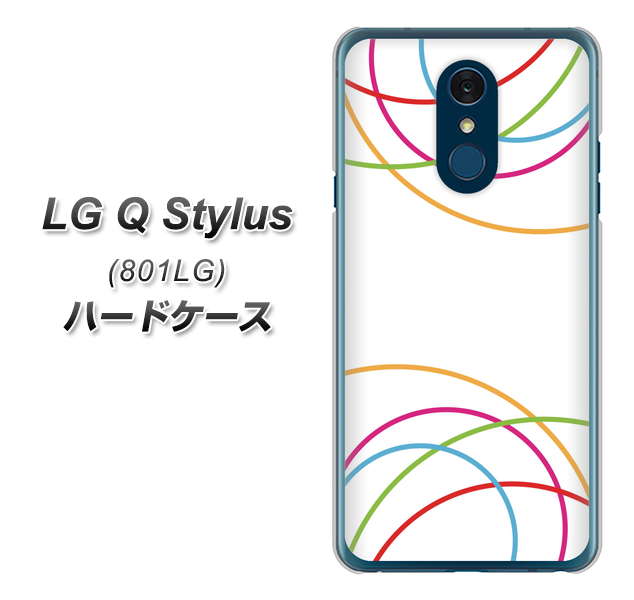 Y!mobile LG Q Stylus 801LG 高画質仕上げ 背面印刷 ハードケース【IB912 重なり合う曲線】
