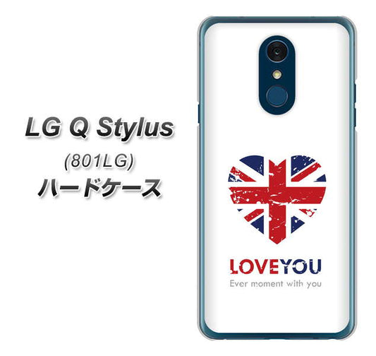 Y!mobile LG Q Stylus 801LG 高画質仕上げ 背面印刷 ハードケース【SC803 ユニオンジャック ハートビンテージ】