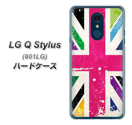 Y!mobile LG Q Stylus 801LG 高画質仕上げ 背面印刷 ハードケース【SC806 ユニオンジャック ピンクビンテージ】