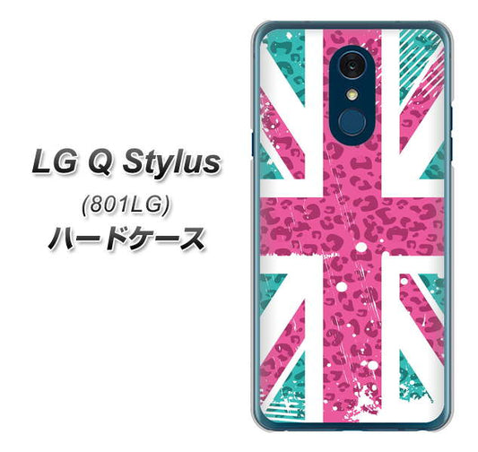 Y!mobile LG Q Stylus 801LG 高画質仕上げ 背面印刷 ハードケース【SC807 ユニオンジャック ピンクヒョウ柄】