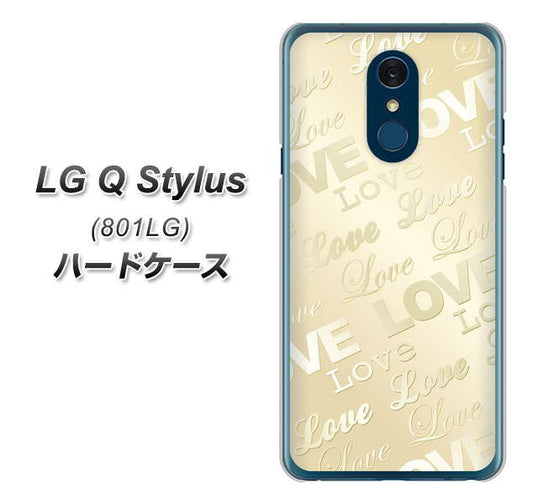 Y!mobile LG Q Stylus 801LG 高画質仕上げ 背面印刷 ハードケース【SC840 エンボス風LOVEリンク(ヌーディーベージュ)】