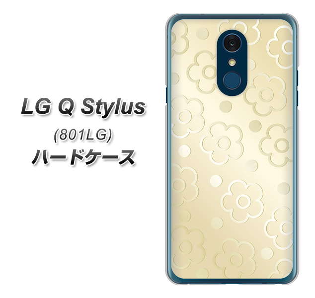Y!mobile LG Q Stylus 801LG 高画質仕上げ 背面印刷 ハードケース【SC842 エンボス風デイジーシンプル(ベージュ)】