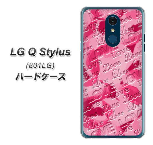 Y!mobile LG Q Stylus 801LG 高画質仕上げ 背面印刷 ハードケース【SC845 フラワーヴェルニLOVE濃いピンク(ローズアンディアン)】