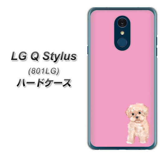 Y!mobile LG Q Stylus 801LG 高画質仕上げ 背面印刷 ハードケース【YJ061 トイプードルアプリコット（ピンク）】