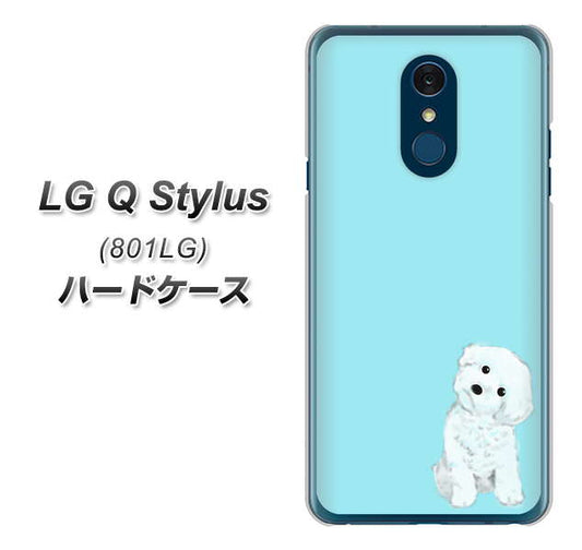 Y!mobile LG Q Stylus 801LG 高画質仕上げ 背面印刷 ハードケース【YJ070 トイプードルホワイト（ブルー）】