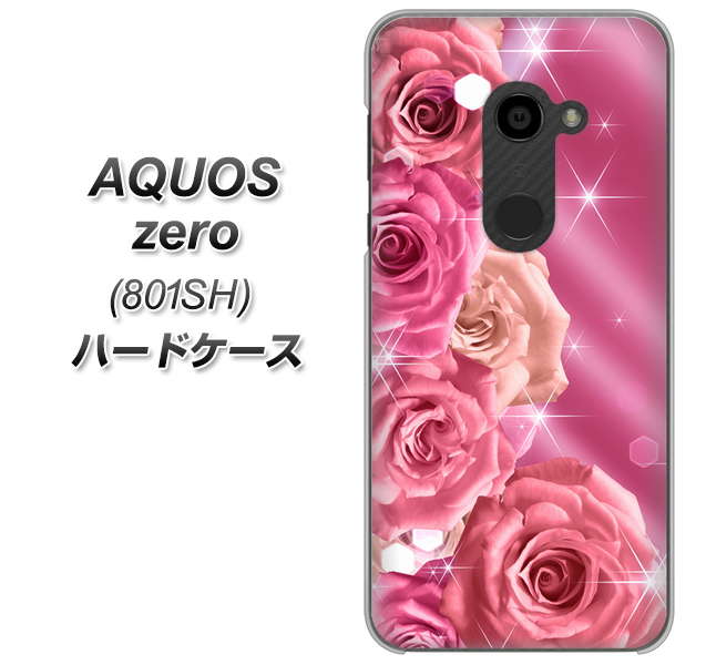 SoftBank アクオスゼロ 801SH 高画質仕上げ 背面印刷 ハードケース【1182 ピンクの薔薇に誘われて】