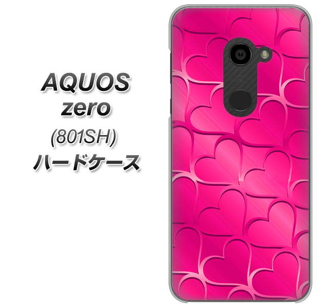 SoftBank アクオスゼロ 801SH 高画質仕上げ 背面印刷 ハードケース【1347 かくれハート(ショッキングピンク)】