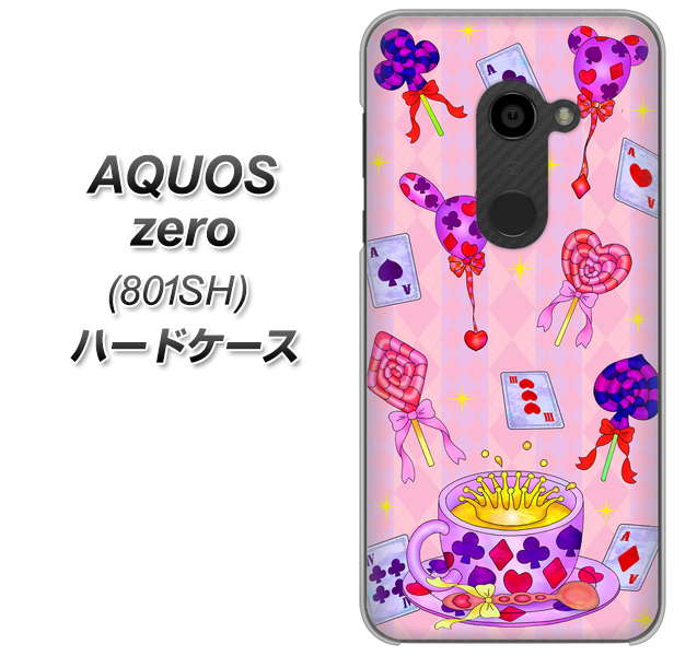 SoftBank アクオスゼロ 801SH 高画質仕上げ 背面印刷 ハードケース【AG817 トランプティー(ピンク)】