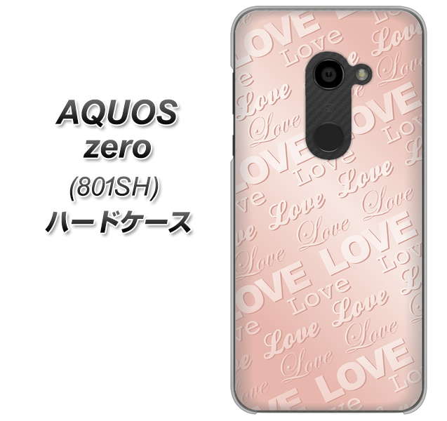 SoftBank アクオスゼロ 801SH 高画質仕上げ 背面印刷 ハードケース【SC841 エンボス風LOVEリンク(ローズピンク)】