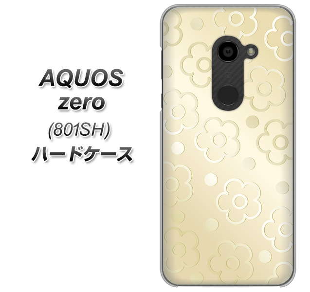 SoftBank アクオスゼロ 801SH 高画質仕上げ 背面印刷 ハードケース【SC842 エンボス風デイジーシンプル(ベージュ)】