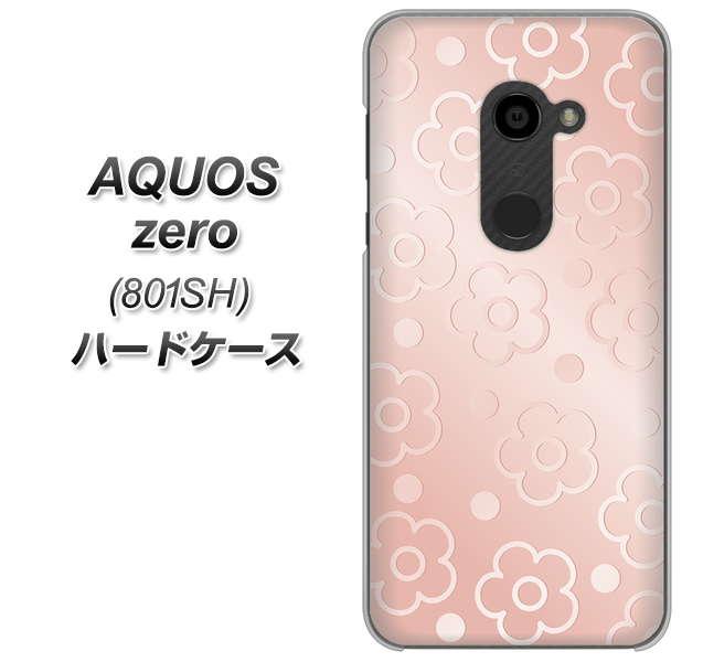 SoftBank アクオスゼロ 801SH 高画質仕上げ 背面印刷 ハードケース【SC843 エンボス風デイジーシンプル(ローズピンク)】