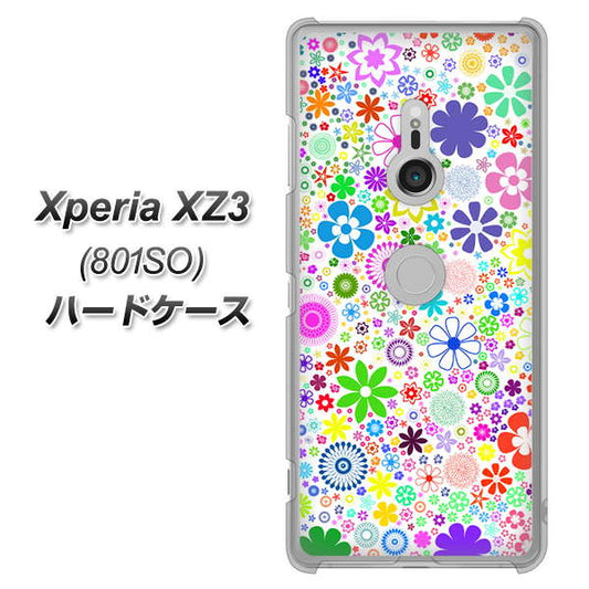 SoftBank エクスペリア XZ3 801SO 高画質仕上げ 背面印刷 ハードケース【308 フラワーミックス】