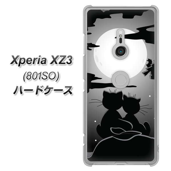 SoftBank エクスペリア XZ3 801SO 高画質仕上げ 背面印刷 ハードケース【342 月夜の二人】