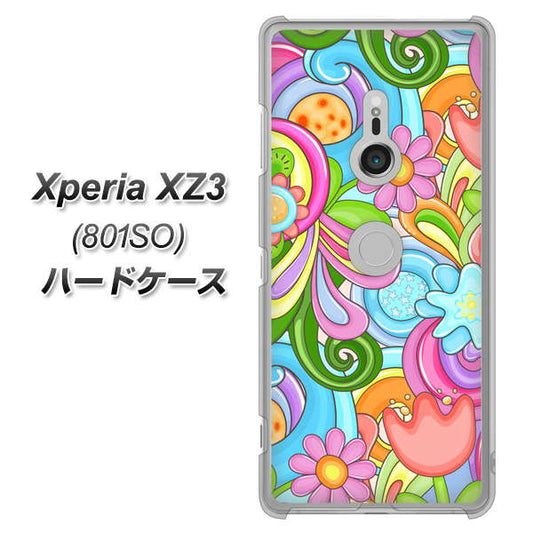 SoftBank エクスペリア XZ3 801SO 高画質仕上げ 背面印刷 ハードケース【713 ミラクルフラワー】
