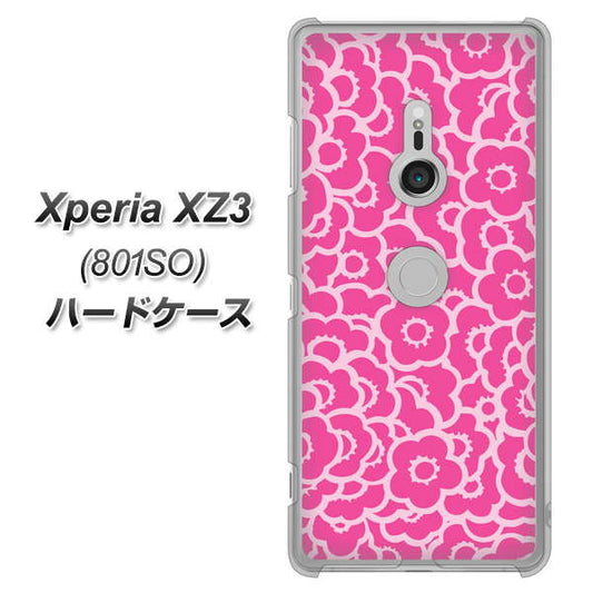 SoftBank エクスペリア XZ3 801SO 高画質仕上げ 背面印刷 ハードケース【716 ピンクフラワー】