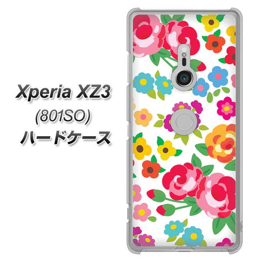 SoftBank エクスペリア XZ3 801SO 高画質仕上げ 背面印刷 ハードケース【776 5月のフラワーガーデン】